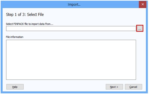 Use the icon with three dots to browse for the file to import data from.